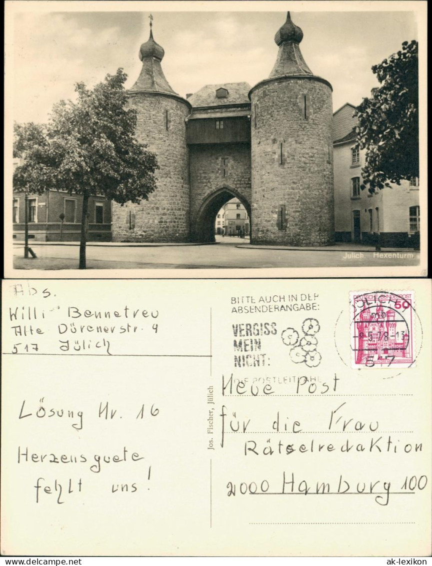 Ansichtskarte Jülich Hexen-Turm Straßen Partie 1978/1940 - Jülich