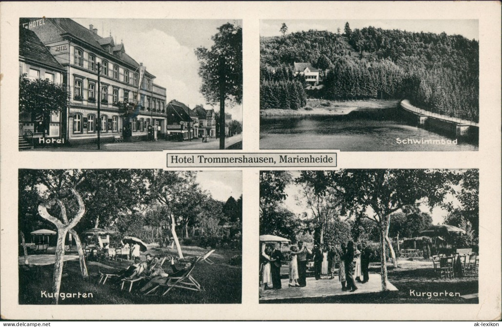 Marienheide Hotel Trommershausen Bes: Hugo Lurz, Schwimmbad & Kurgarten 1934 - Marienheide