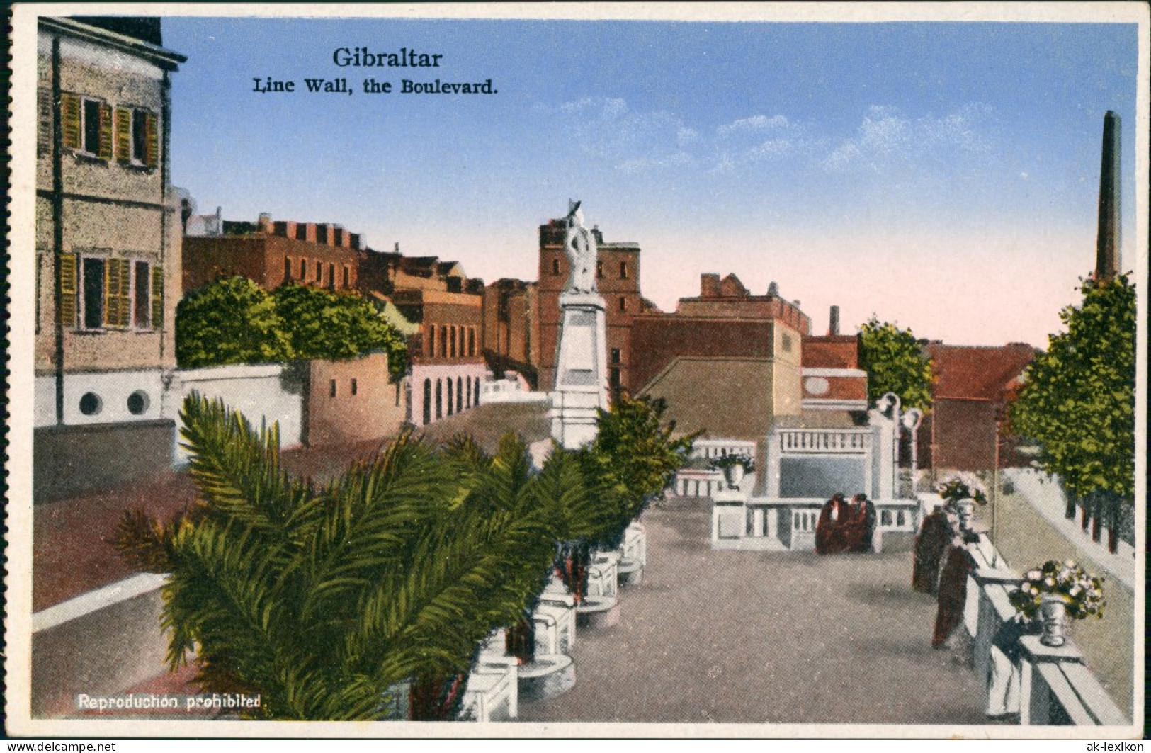 Gibraltar Line Wall, The Boulevard, Stadtteilansicht, Vintage View 1910 - Gibraltar