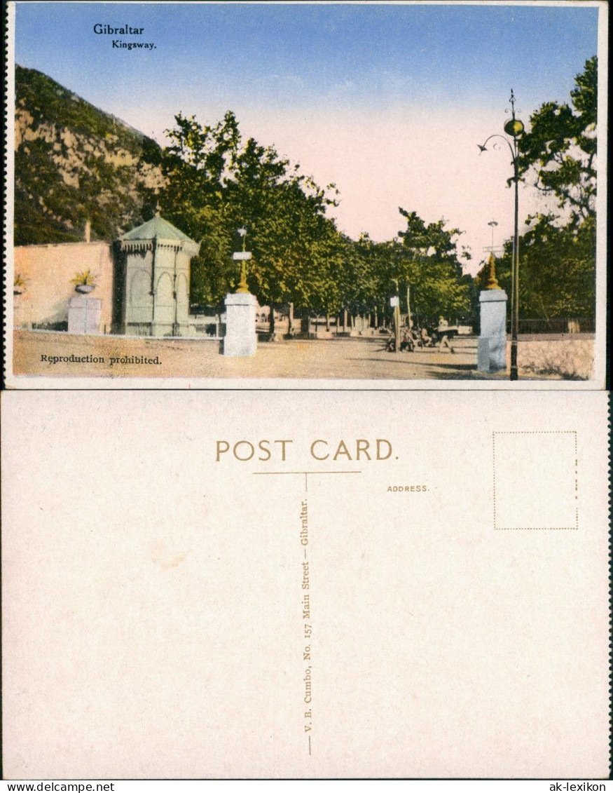 Gibraltar Stadtteilansicht Partie Am Kingsway, Vintage Postcard 1910 - Gibraltar