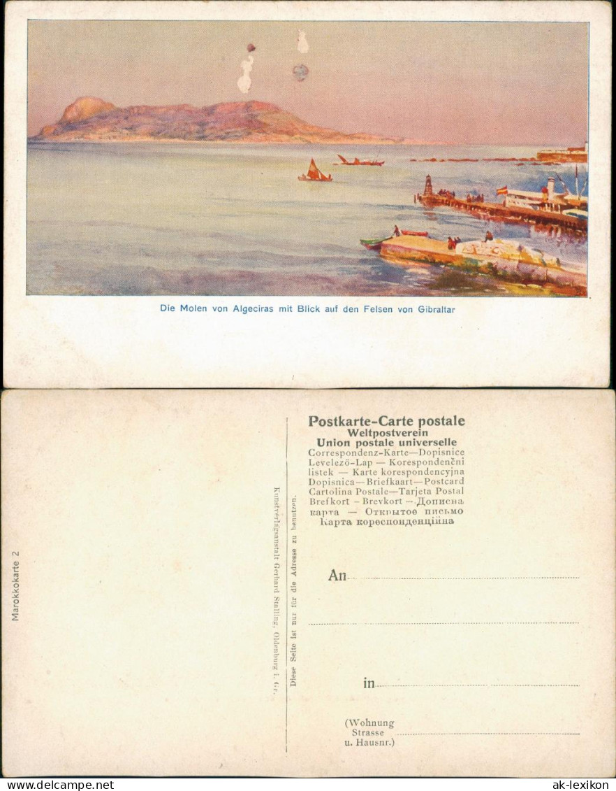 Gibraltar Molen Algeciras Mit Blick Gibraltar (Marokkokarte No. 2) 1910 - Gibraltar