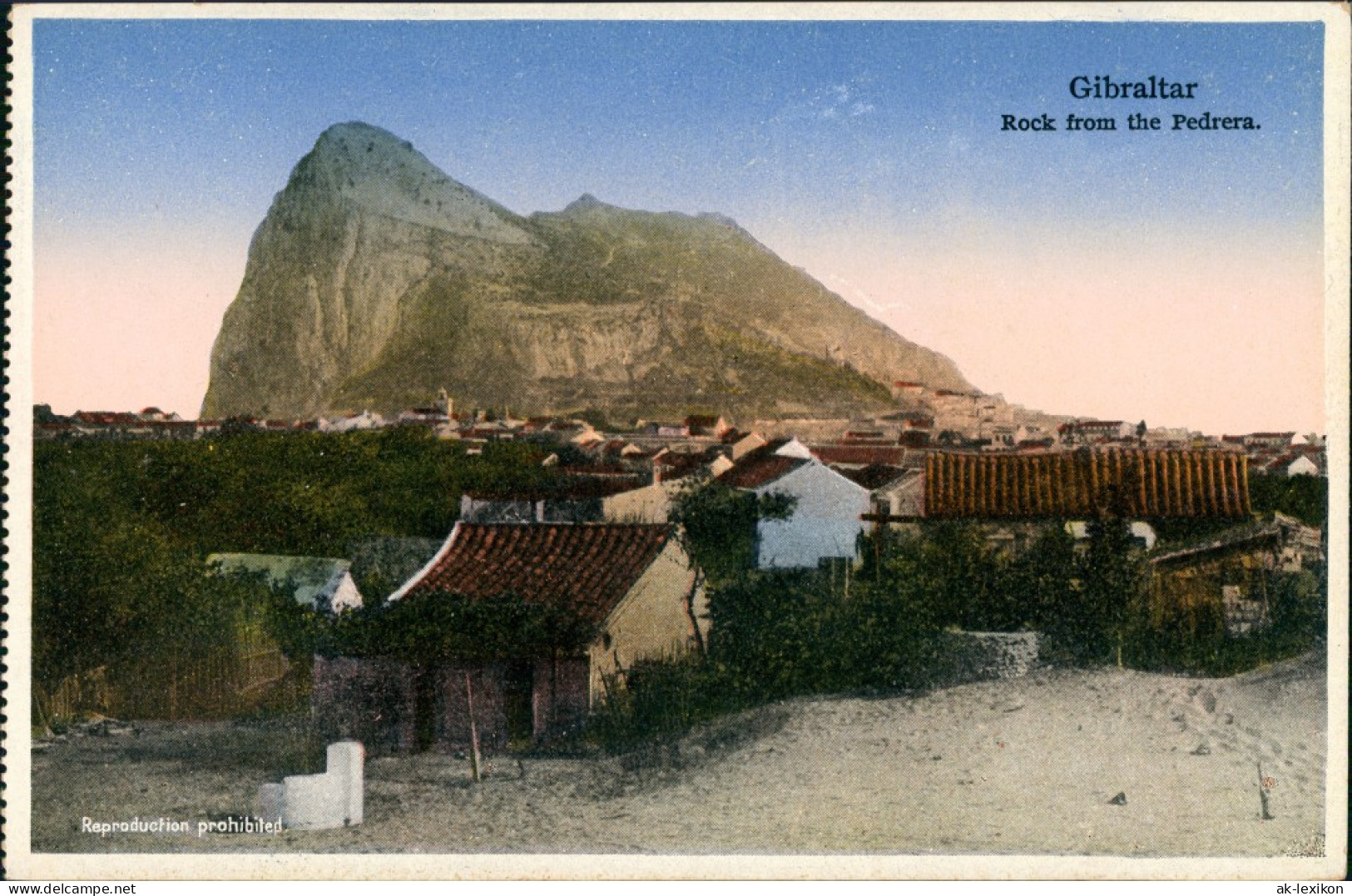 Gibraltar Rock From The Pedrera Panoramic View Vintage Postcard 1910 - Gibraltar
