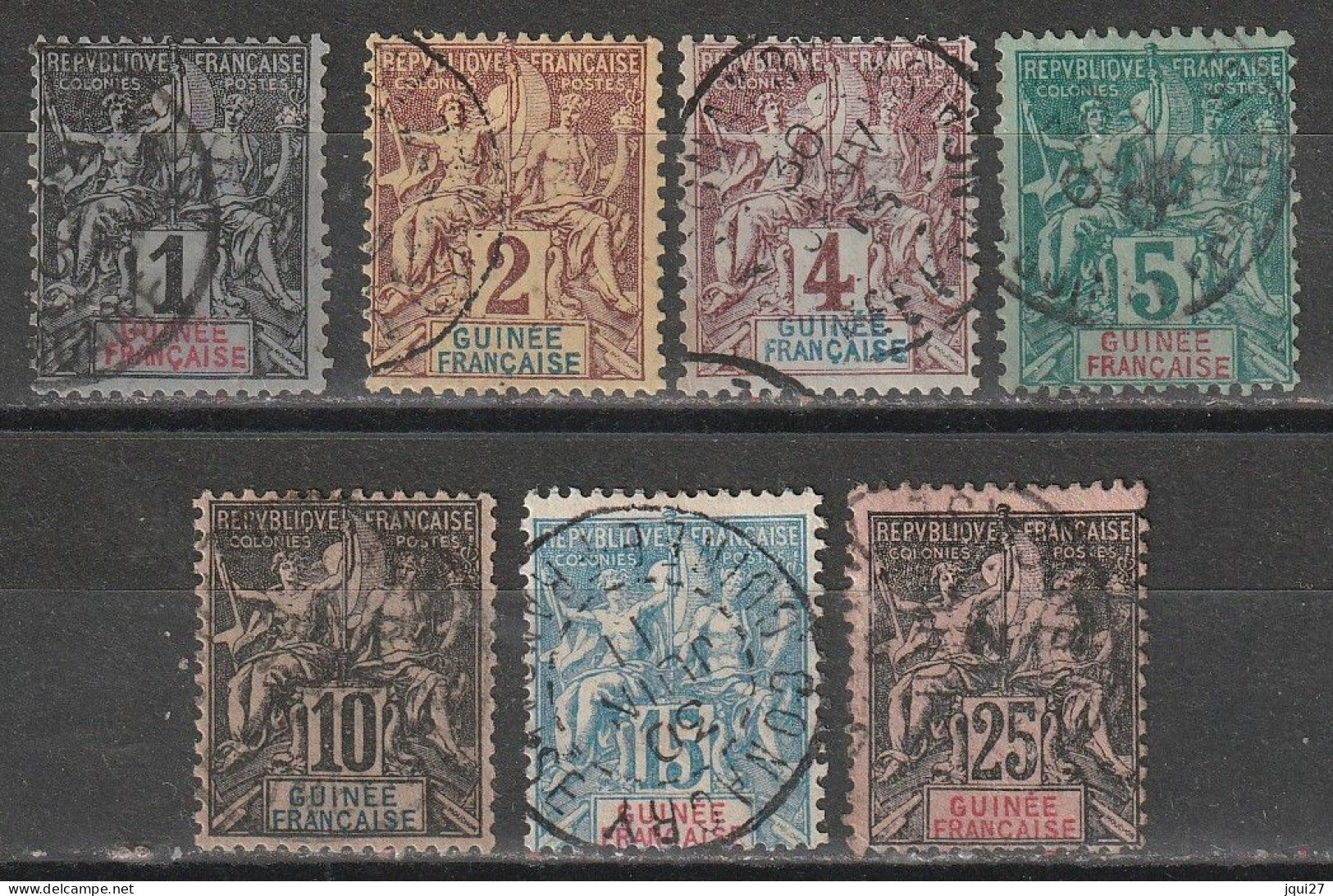 Guinée N° 1, 2, 3, 4, 5, 6, 8 - Used Stamps