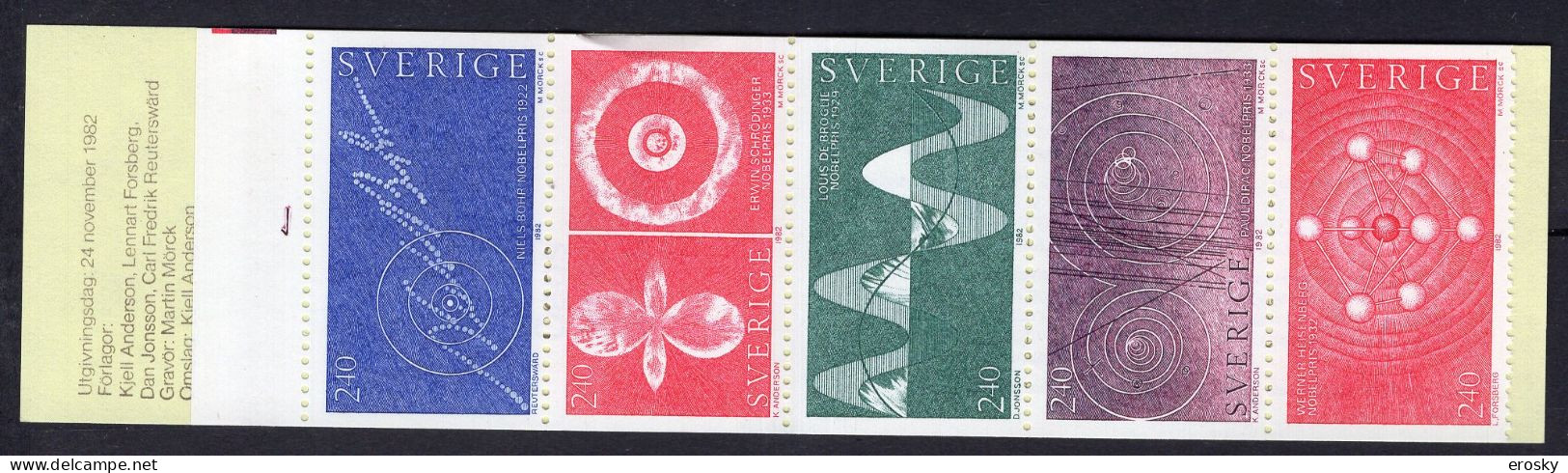 F1632 - SUEDE SWEDEN N°1196 ** CARNET Prix Nobel - 1981-..