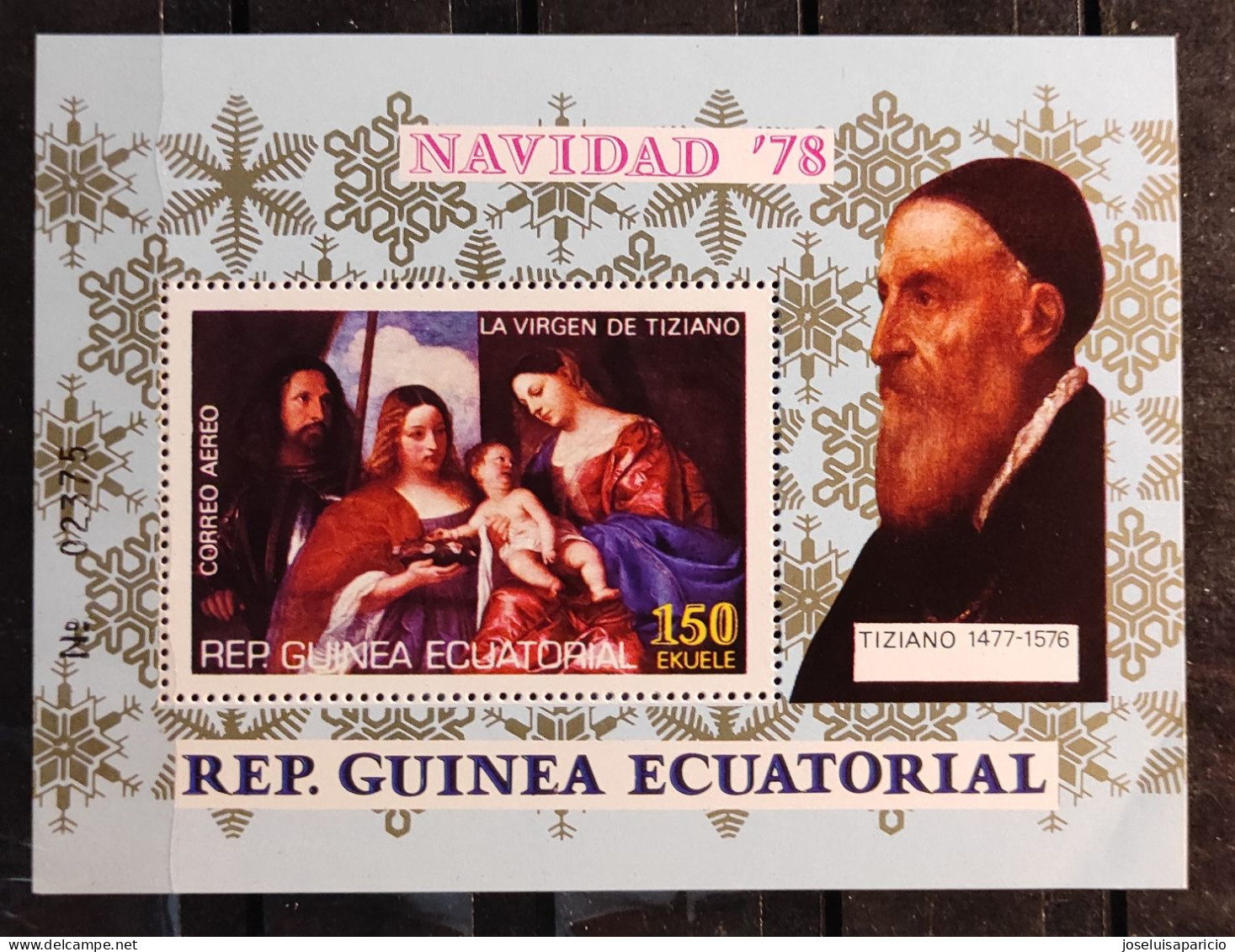 G. ECUATORIAL - NAVIDAD 78 - LA VIRGEN DE TIZIANO 1477/1576 - HOJA BLOQUE - - Äquatorial-Guinea