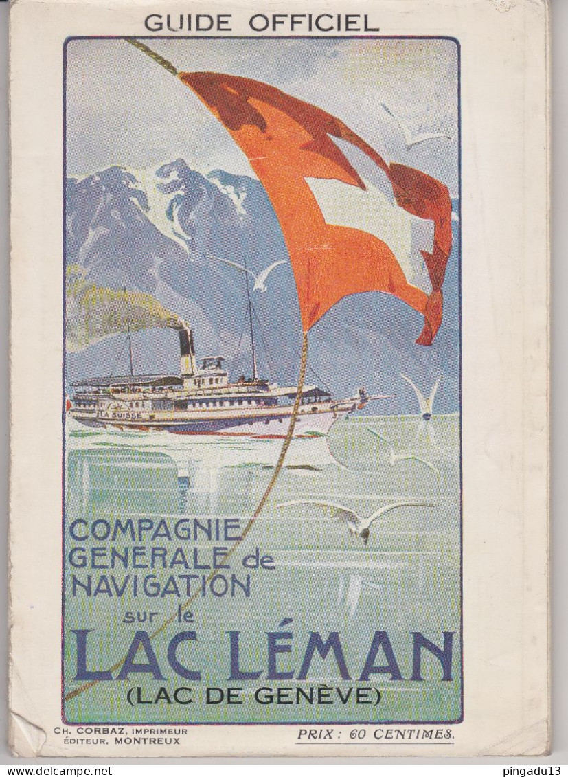 Fixe Suisse Guide Officiel Compagnie Générale Navigation Lac Léman Bateau - Bateau