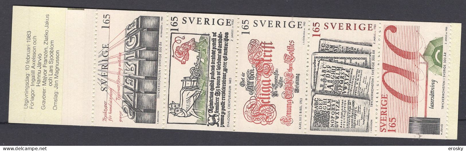 F1634 - SUEDE SWEDEN N°1201 ** CARNET Imprimerie Non Complet, 1 Serie Seulement - 1981-..