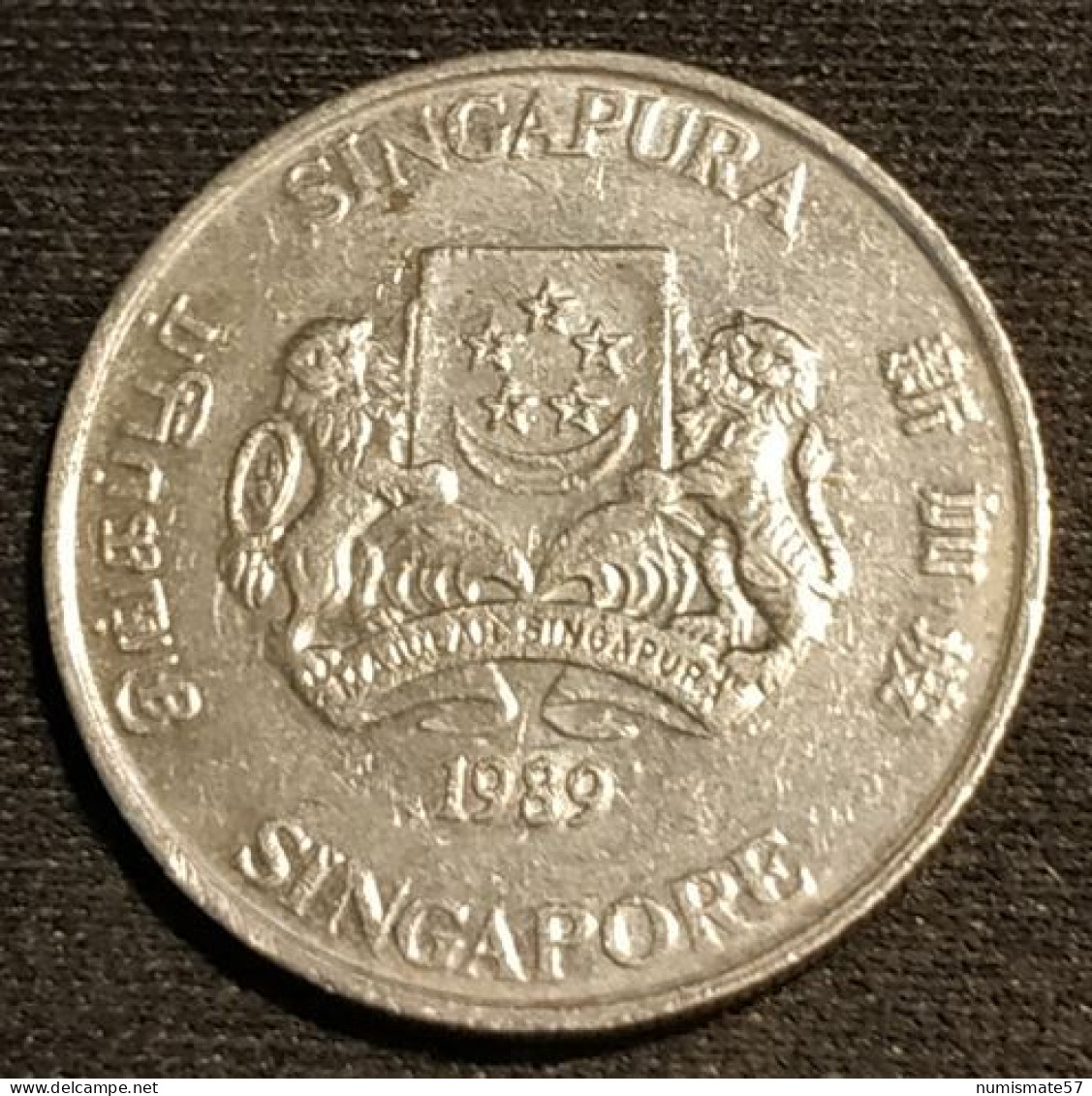 SINGAPOUR - SINGAPORE - 20 CENTS 1989 - KM 52 - ( Blason Haut ) - Singapour