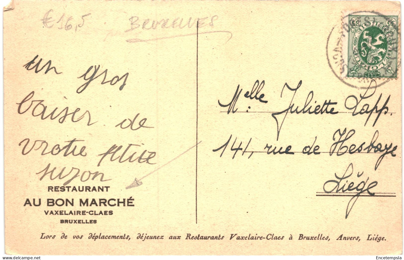 CPA Carte Postale Belgique Bruxelles Au Bon Marché Restaurant   VM78007 - Cafés, Hotels, Restaurants