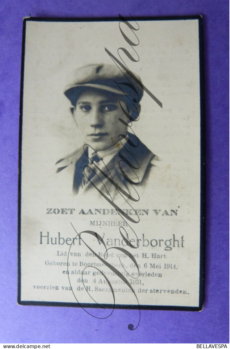 Hubert VANDERBORGHT  Boortmeerbeek  1914-1931 - Esquela