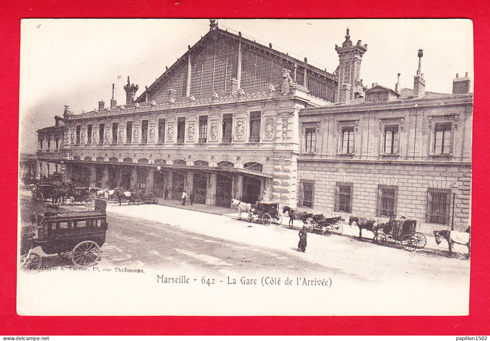 F-13-Marseille-99P71  La Gare, Côté De L'arrivée, Petite Animation, Nombreux Attelages, Cpa Précurseur BE - Station Area, Belle De Mai, Plombières