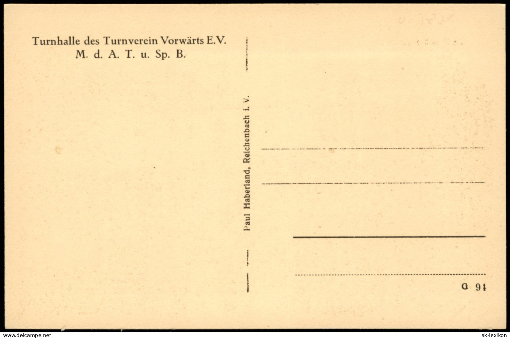 Rotschau-Reichenbach (Vogtland) Turnhalle Des Turnverein Vorwärts E.V. 1923 - Reichenbach I. Vogtl.