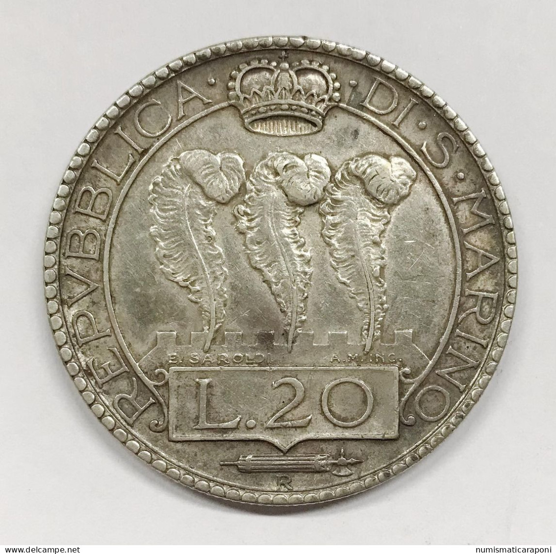 San Marino Vecchia Monetazione 1864-1938 20 Lire 1933 Gig.4 Q.spl E.411 - Saint-Marin
