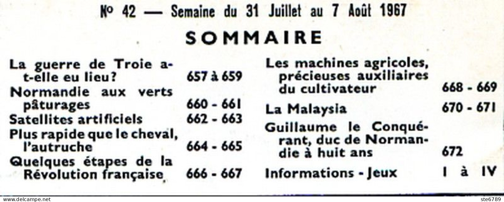 Tout L'univers 1967 N° 42 Guerre De Troie , Normandie , Satellites , Machines Agricoles , La Malaisie , L'au - General Issues