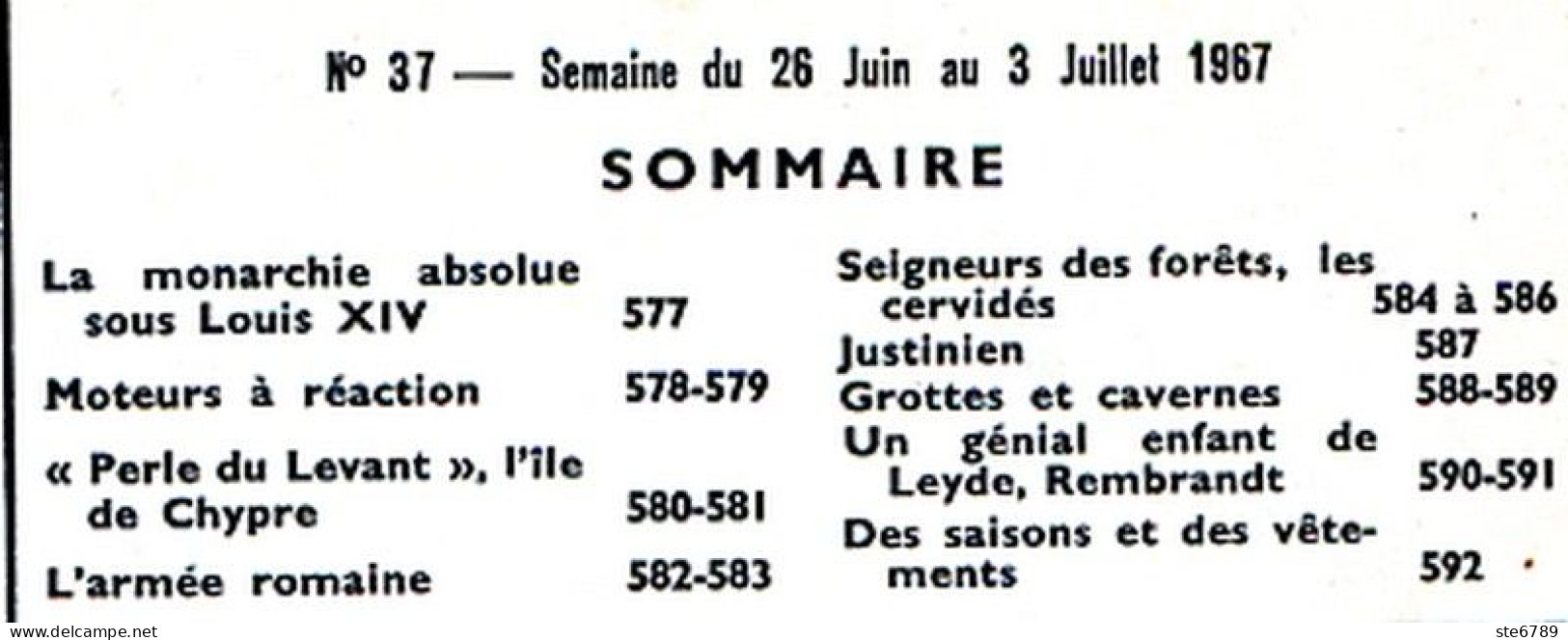 Tout L'univers 1967 N° 37 Monarchie Sous Louis XIV , Moteurs à Réaction , Ile De Chypre , Les Cervidés , Rembrandt - General Issues