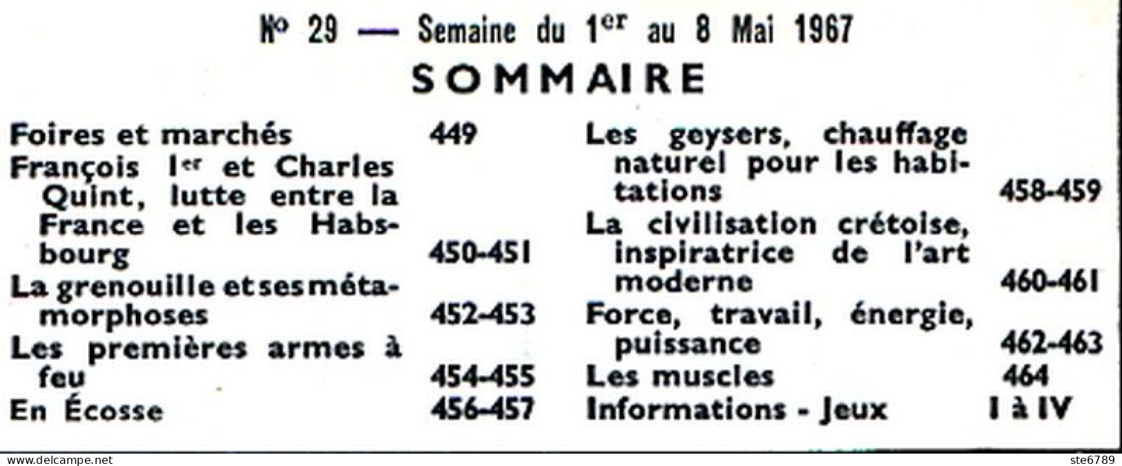 Tout L'univers 1967 N° 29 Foires Et Marchés , La Grenouille , Premières Armes à Feu , Ecossais , Les Geysers , - Informations Générales