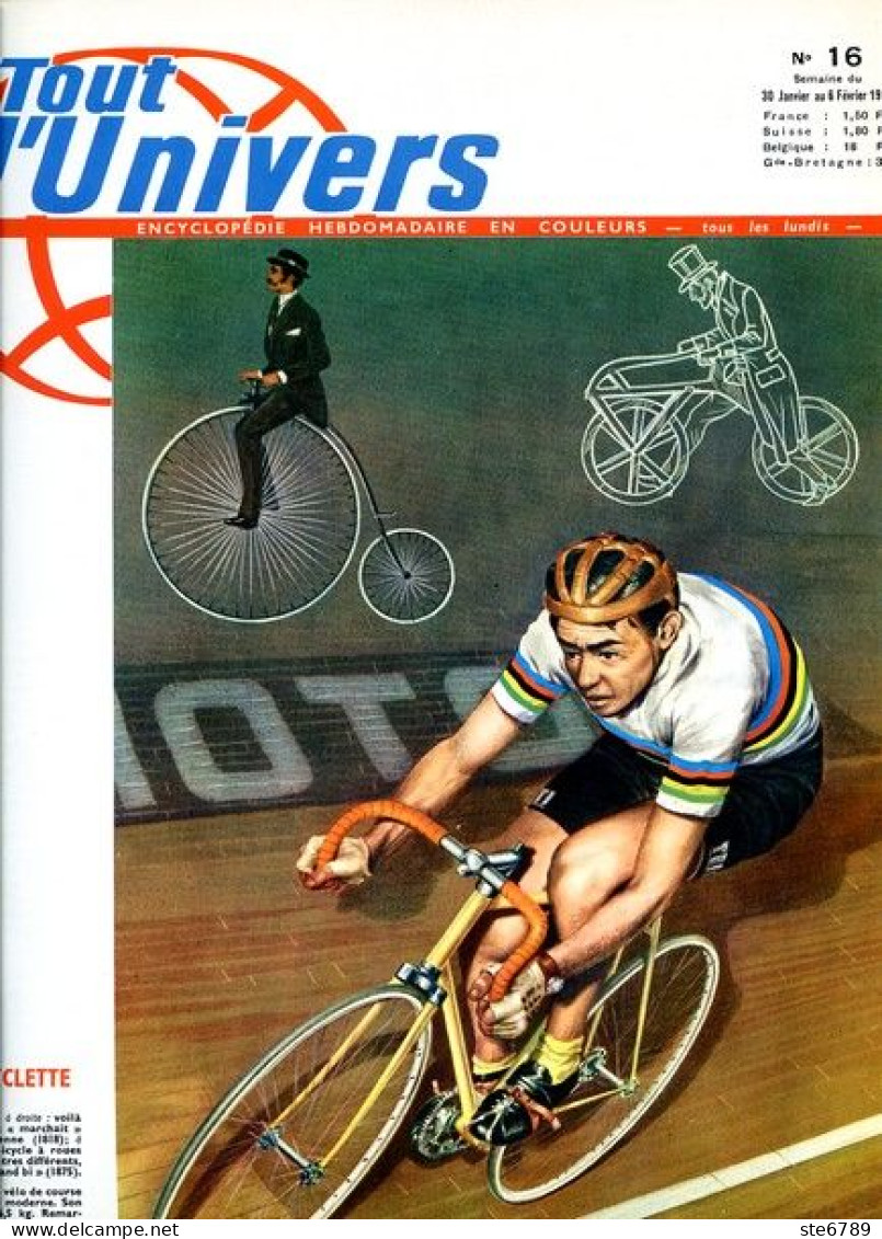 Tout L'univers 1967 N° 16 Bicyclette , Le Pétrole , Inde Mystérieuse , Indonésie , Eratosthène , Mer Et Les Cotes , - Informations Générales