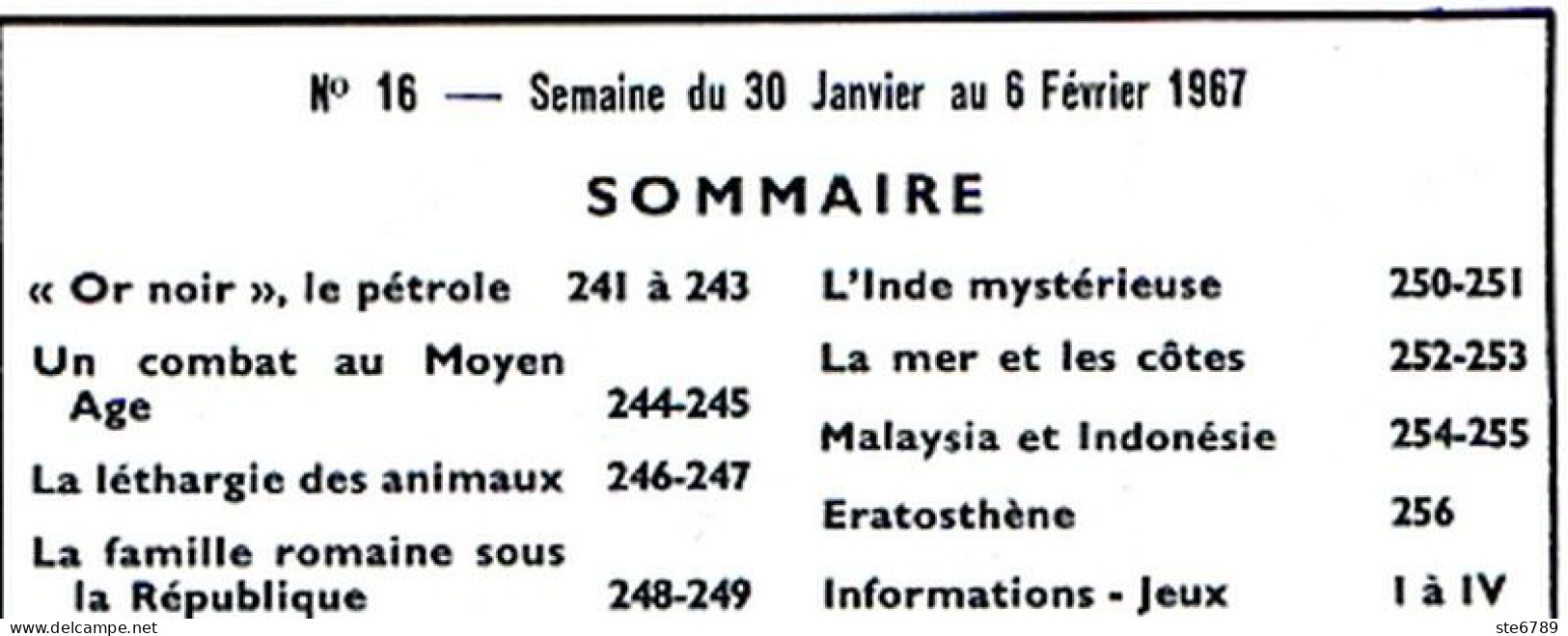 Tout L'univers 1967 N° 16 Bicyclette , Le Pétrole , Inde Mystérieuse , Indonésie , Eratosthène , Mer Et Les Cotes , - Informations Générales