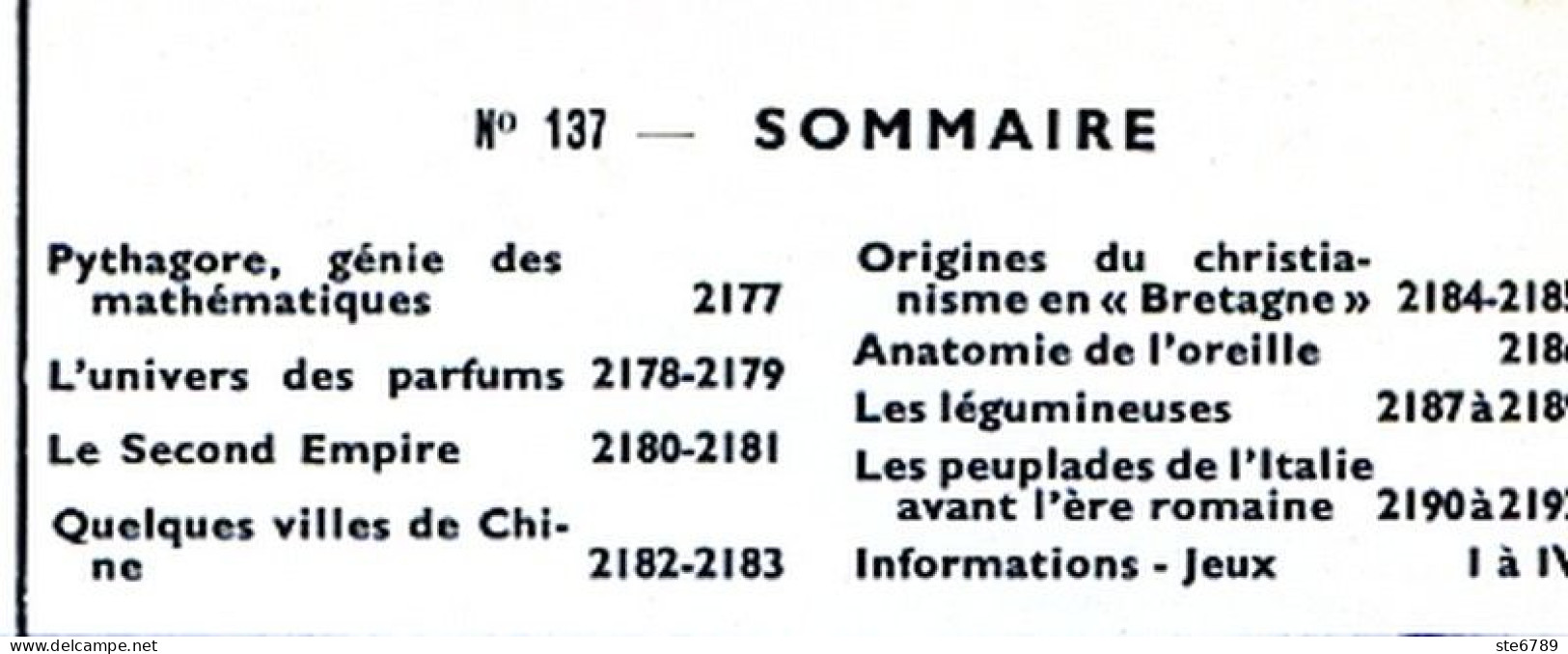 Tout L'univers 1969 N° 137 Pythagore , Univers Des Parfums , Second Empire , Chili Villes , Les Légumineuses - General Issues