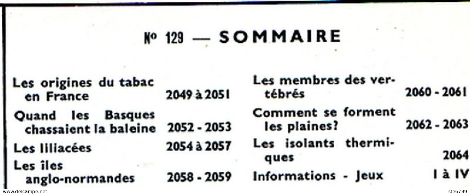 Tout L'univers 1969 N° 129 Origines Du Tabac , Basques Chasse Baleine , Liliacées , Iles Anglo Normandes , Membres - Informations Générales