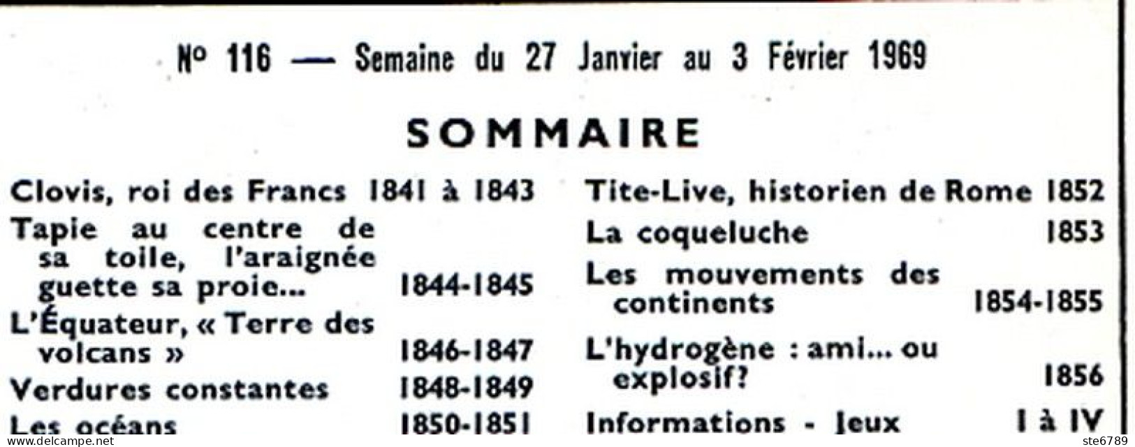 Tout L'univers 1969 N° 116 Clovis , L'araignée , Equateur , Les Océans , L'hydrogene , Tite Live - Informaciones Generales
