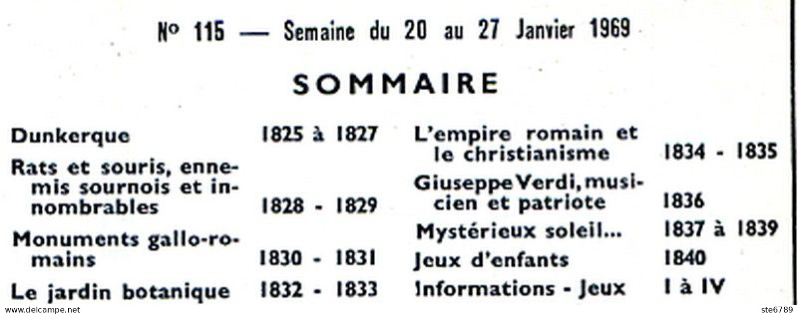 Tout L'univers 1969 N° 115 Dunkerque , Rats Et Souris , Giuseppe Verdi , Jardin Botanique , - Algemene Informatie