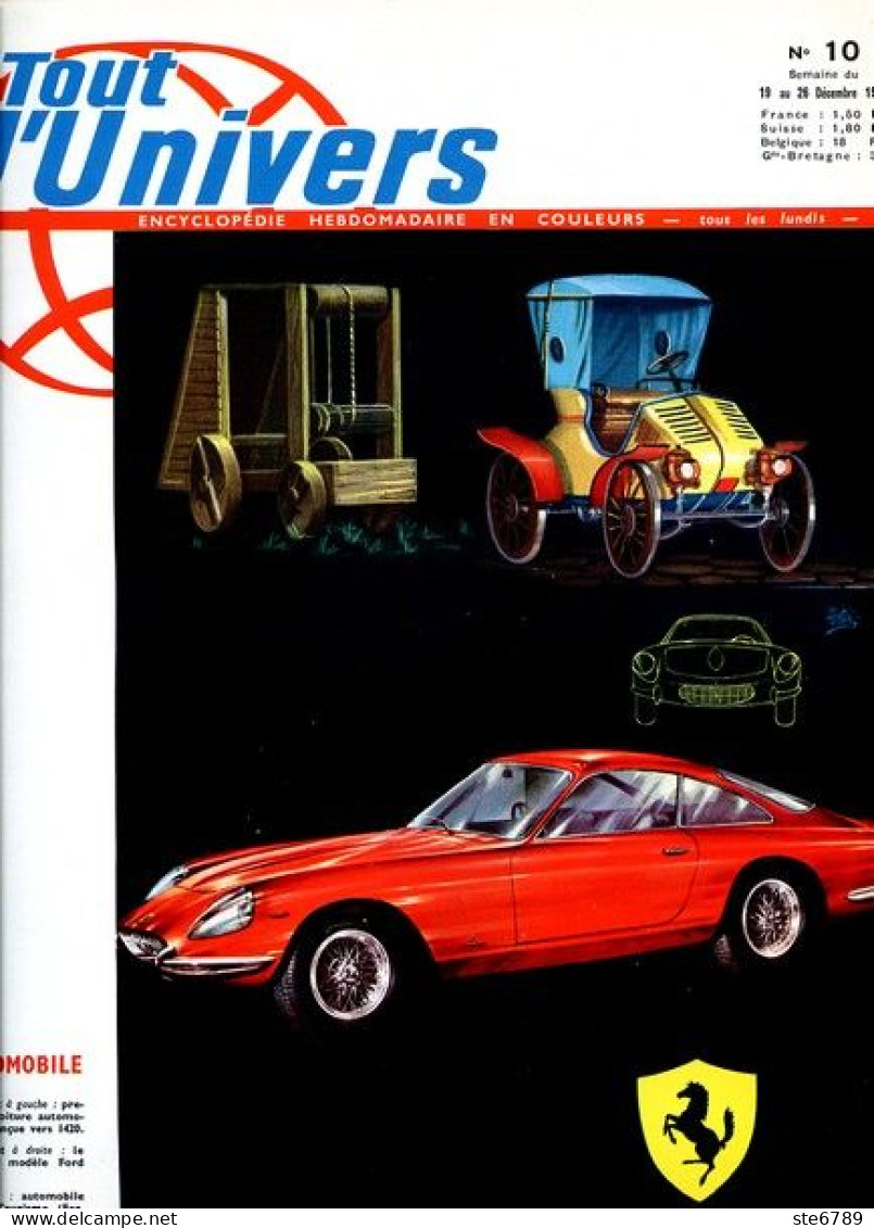 Tout L'univers 1966 N° 10  Automobile , Etrusques , Chiens De Race , Les écluses , Fer Fonte Acier , Robert Scott Explor - Informations Générales