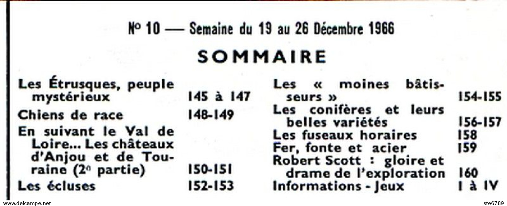 Tout L'univers 1966 N° 10  Automobile , Etrusques , Chiens De Race , Les écluses , Fer Fonte Acier , Robert Scott Explor - Allgemeine Literatur