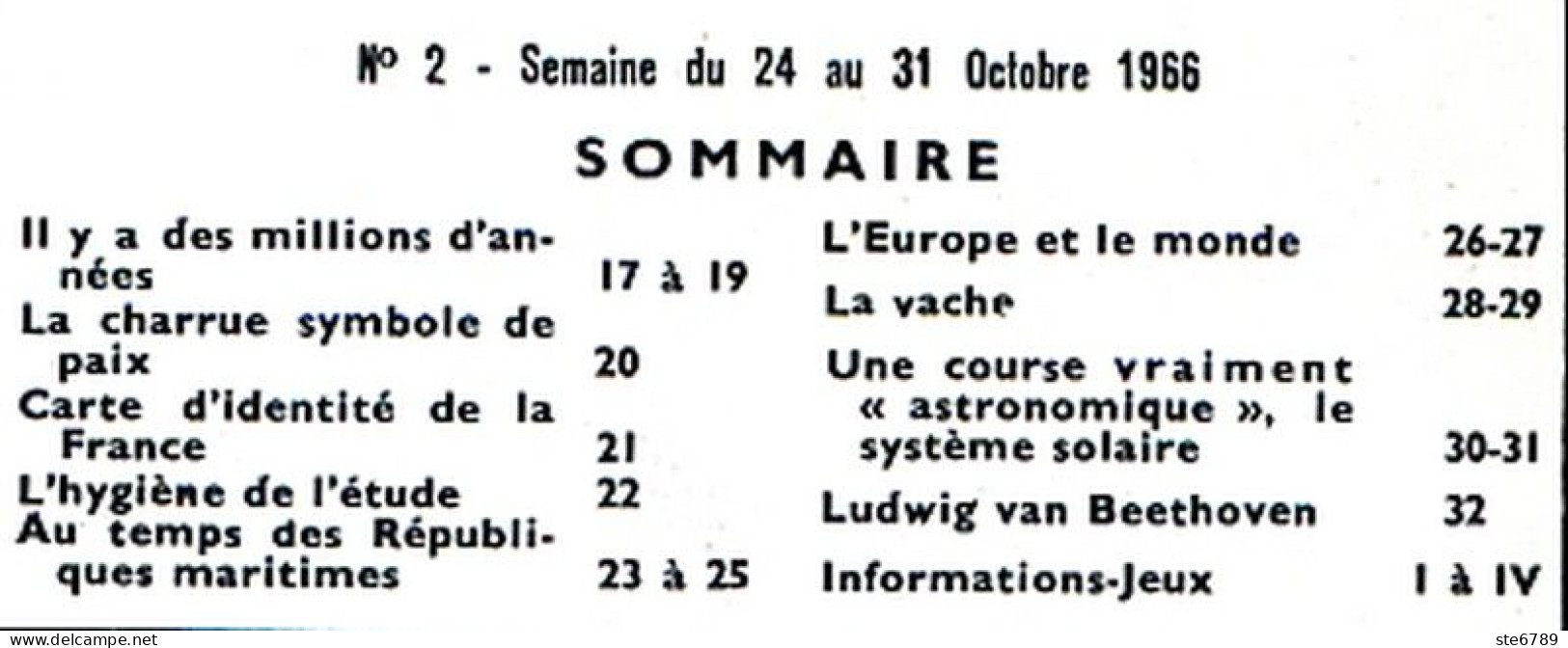 Tout L'univers 1966 N° 2  La Charrue , La Vache , Temps Républiques Maritimes , Beethoven , Systeme Solaire - Informations Générales