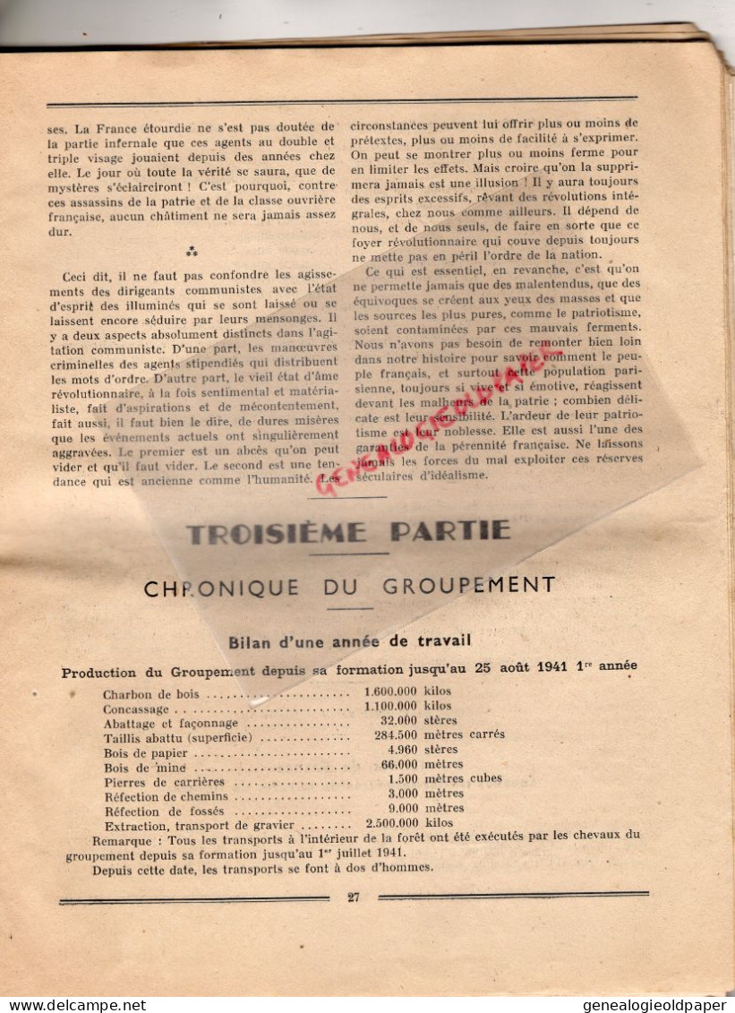 03- VICHY- RARE BULLETIN MARECHAL PETAIN GROUPEMENT N° 1-N° 14-OCTOBRE 1941-FORET TRONCAIS LEGION-JEUNESSE-FAIDHERBE