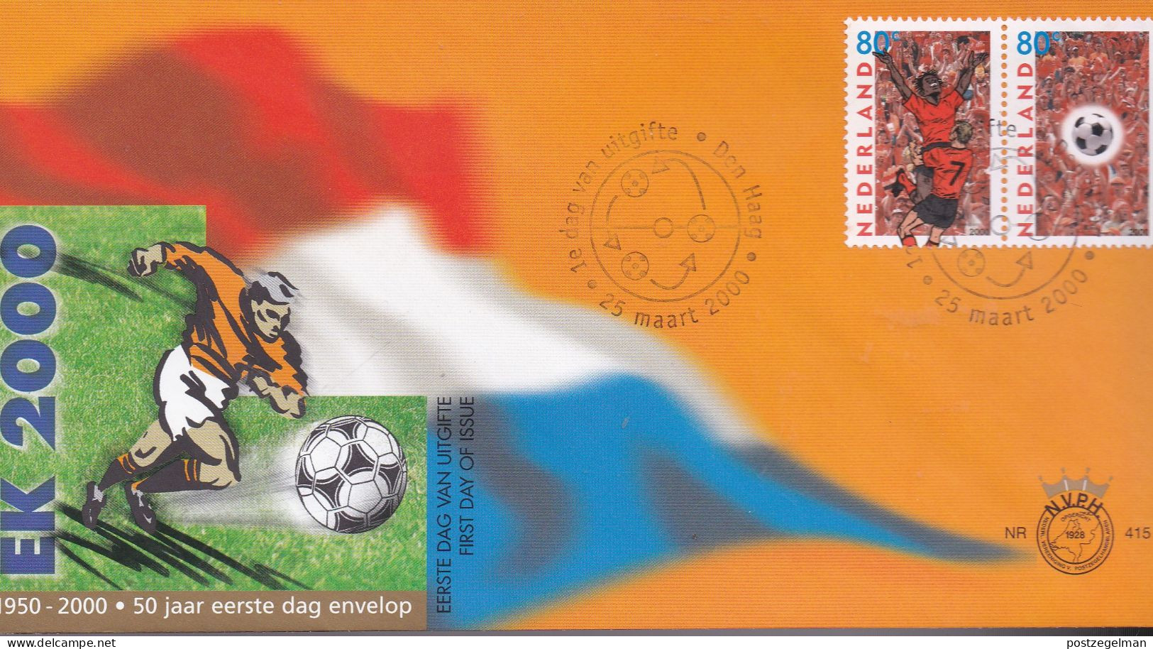 NEDERLAND, 1999, FDC E415, Soccer,  Scan F2121 - Briefe U. Dokumente