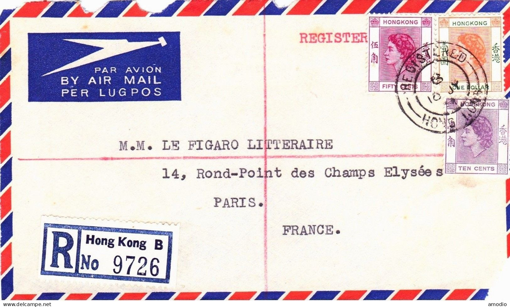 Hong Kong 8 Env Commerciales Par Avion 1962/91 Pour France 8 Scans - Cartas & Documentos