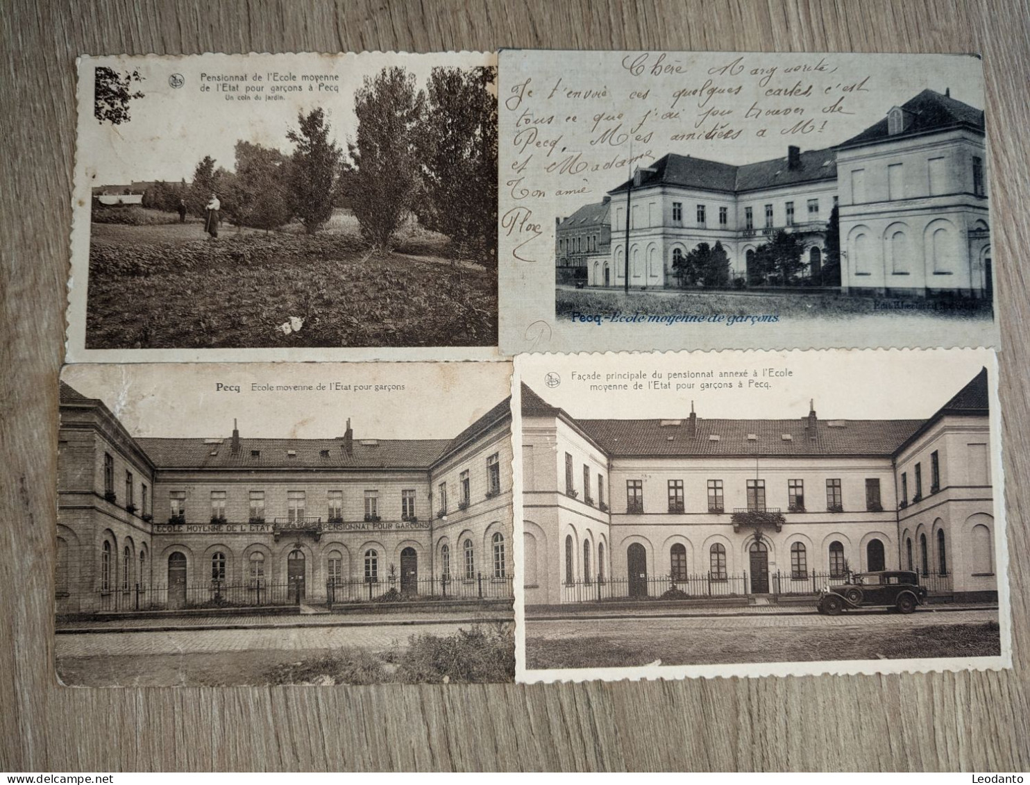 PECQ - 4 Cartes -  Ecole Moyenne Des Garçons - Rue De Lannoy - Façade Et Jardin Du Pensionnat - Pecq