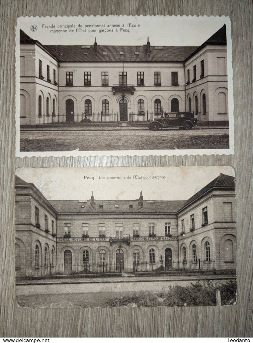 PECQ - 4 Cartes -  Ecole Moyenne Des Garçons - Rue De Lannoy - Façade Et Jardin Du Pensionnat - Pecq