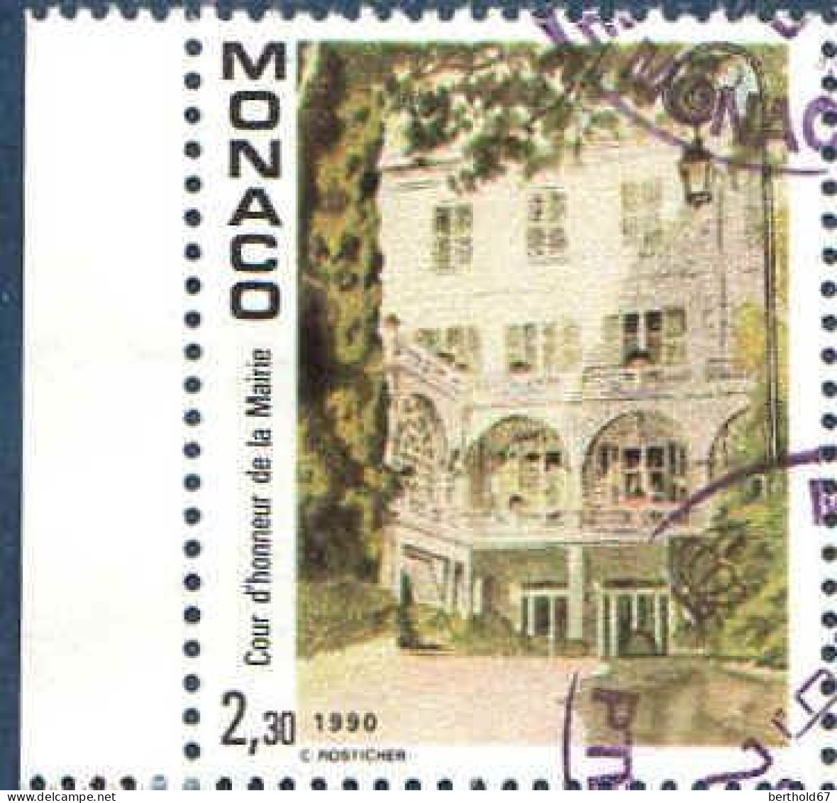 Monaco Poste Obl Yv:1709 Mi:1946 Cour D'honneur De La Mairie (Beau Cachet Rond) - Usados