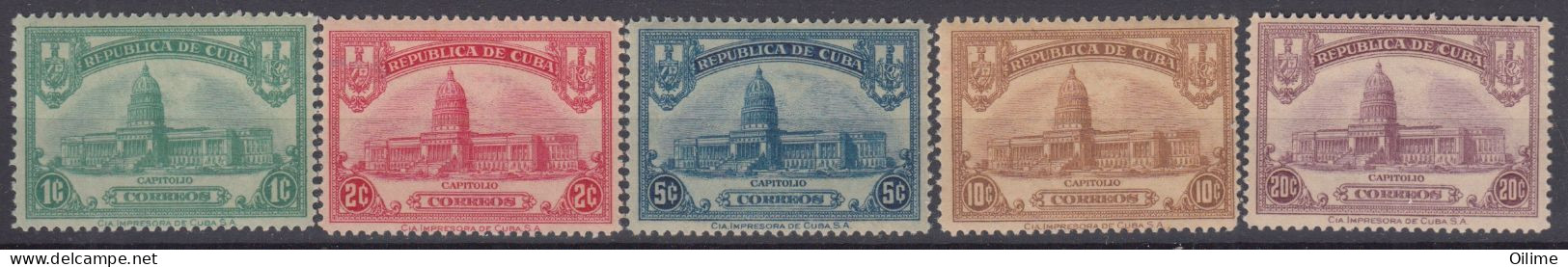 CUBA 1929. INAUGURACIÓN DEL CAPITOLIO NACIONAL. MNH. EDIFIL 234/38 - Neufs