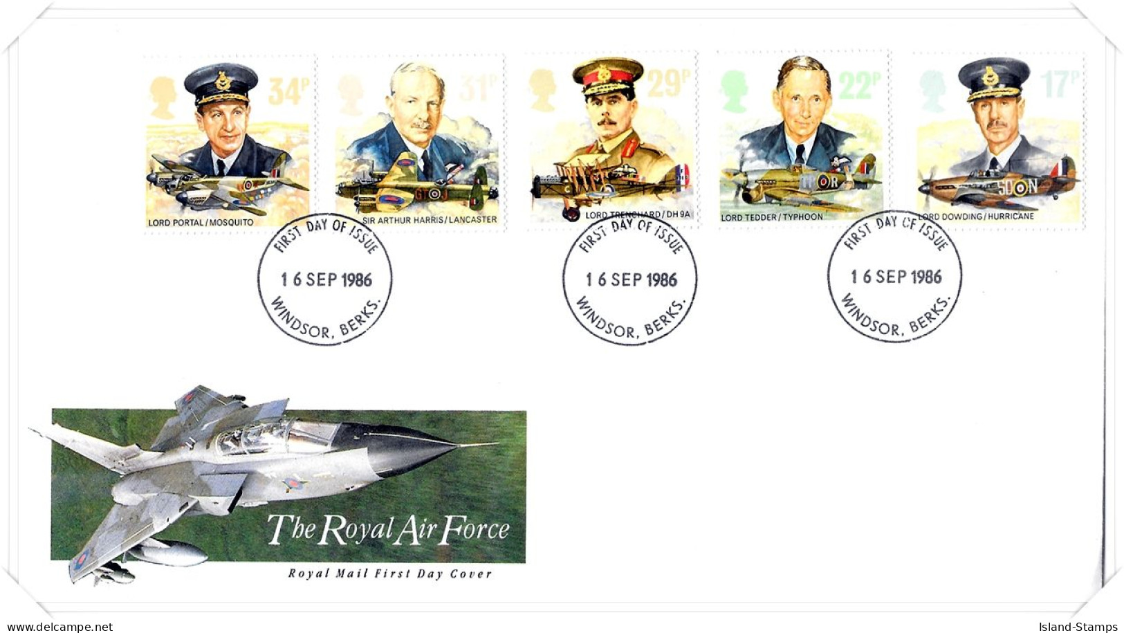 1986 R.A.F. Unaddressed FDC Tt - 1981-1990 Em. Décimales