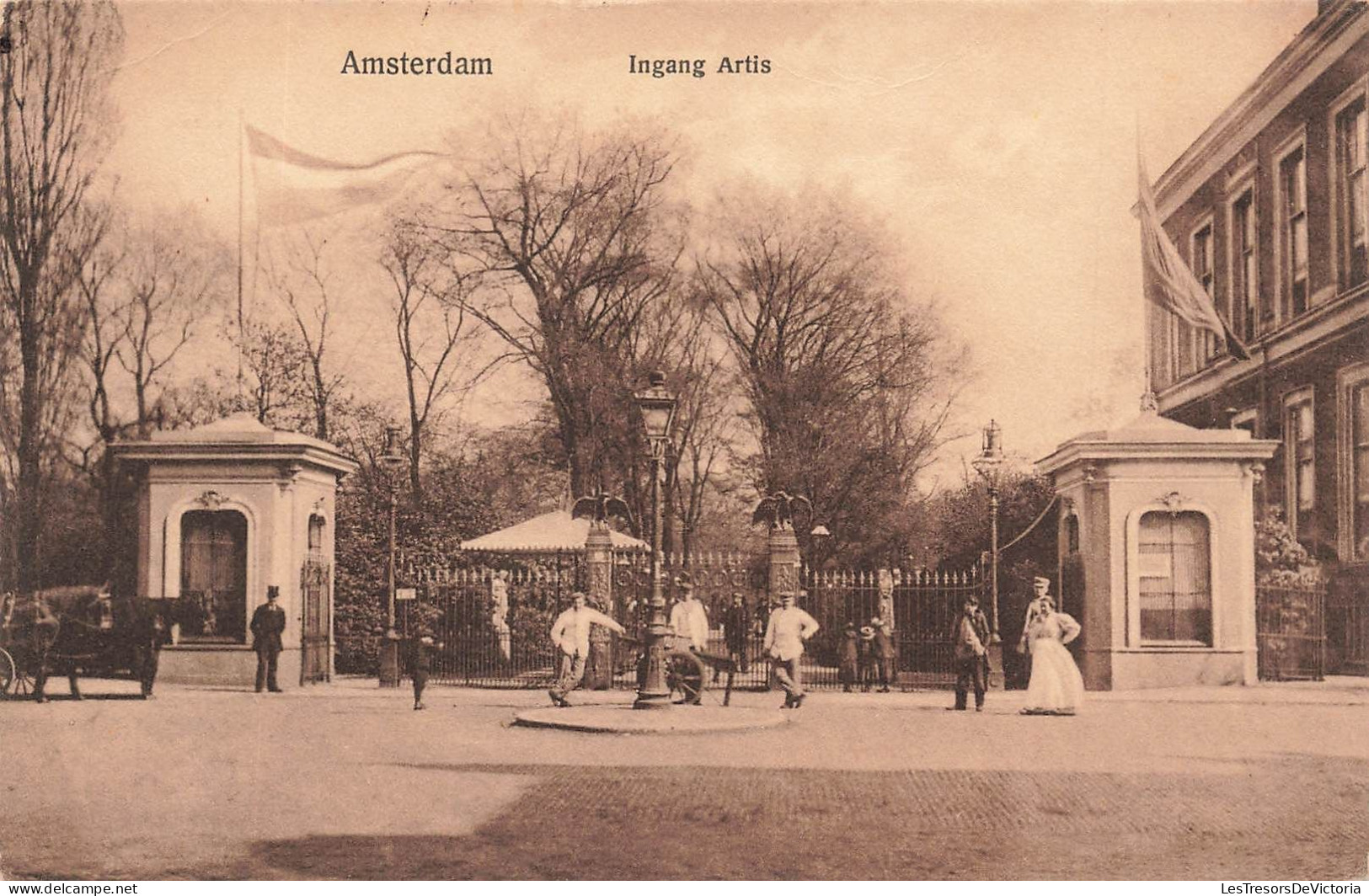 PAYS BAS - Amsterdam - Ingang -  Parc - Animé - Carte Postale Ancienne - Amsterdam
