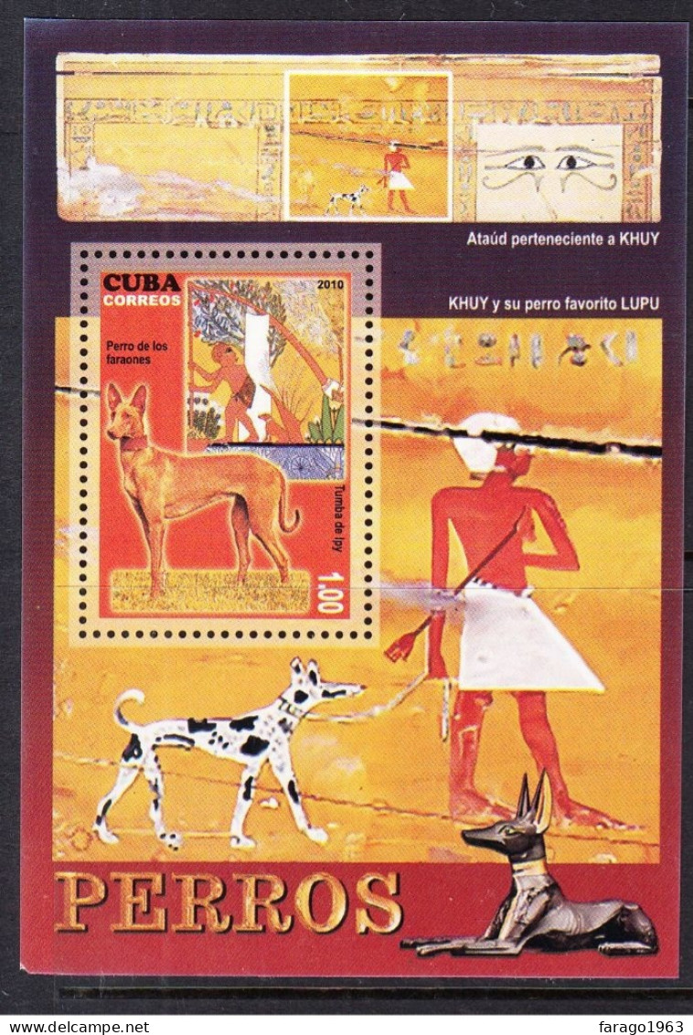 2010 Cuba Dogs And Art Egyptian Souvenir Sheet MNH - Neufs