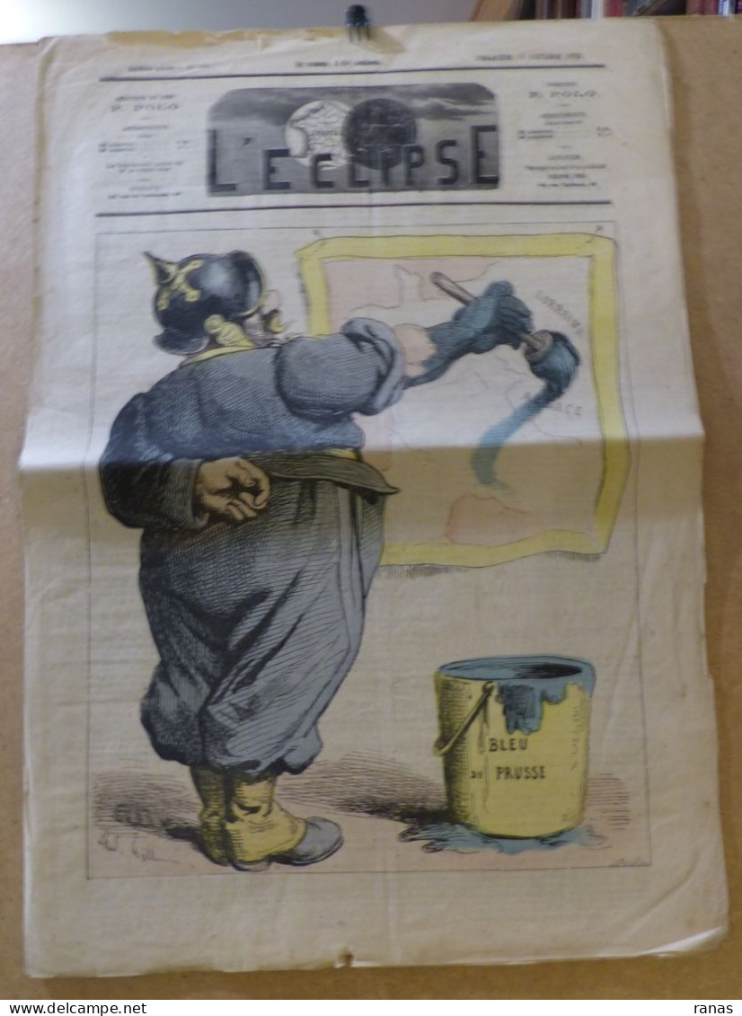 Revue Journal L'éclipse Satirique Caricature 50 X 32 Germany Allemagne Bismarck N° 260 De 1873 Alsace Lorraine - 1850 - 1899