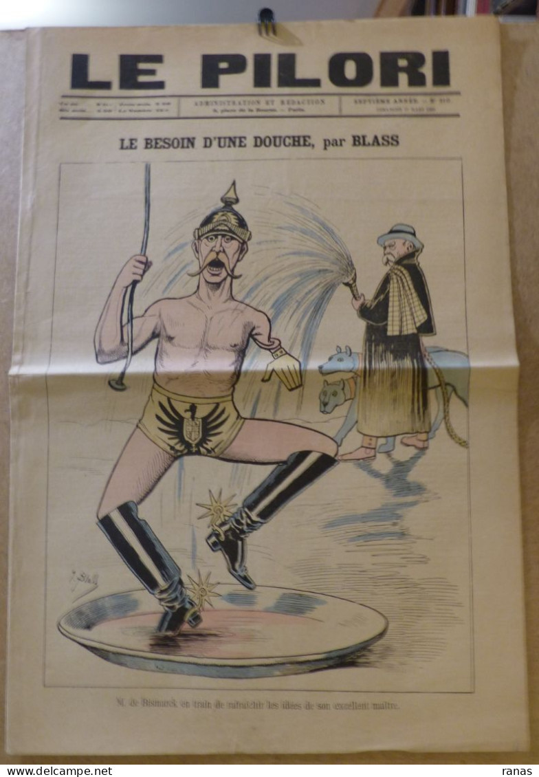 Revue Journal Le PILORI Satirique Caricature 50 X 32 Germany Allemagne Bismarck N° 310 De 1892 BLASS - 1850 - 1899