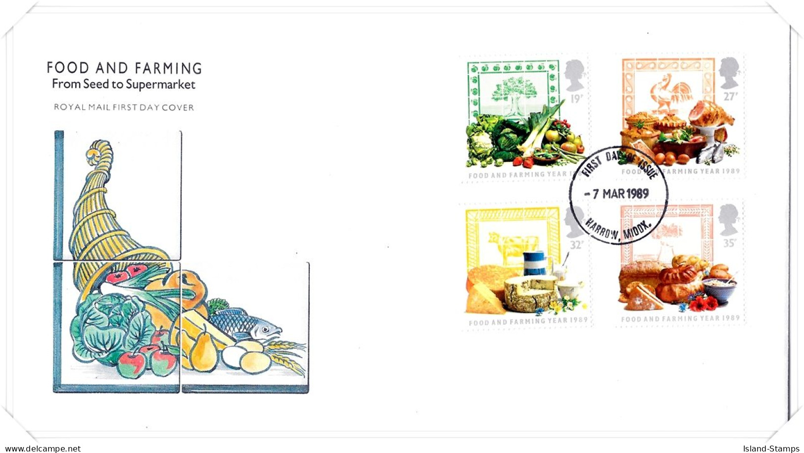 1989 Food & Farming Unaddressed FDC Tt - 1981-1990 Decimal Issues