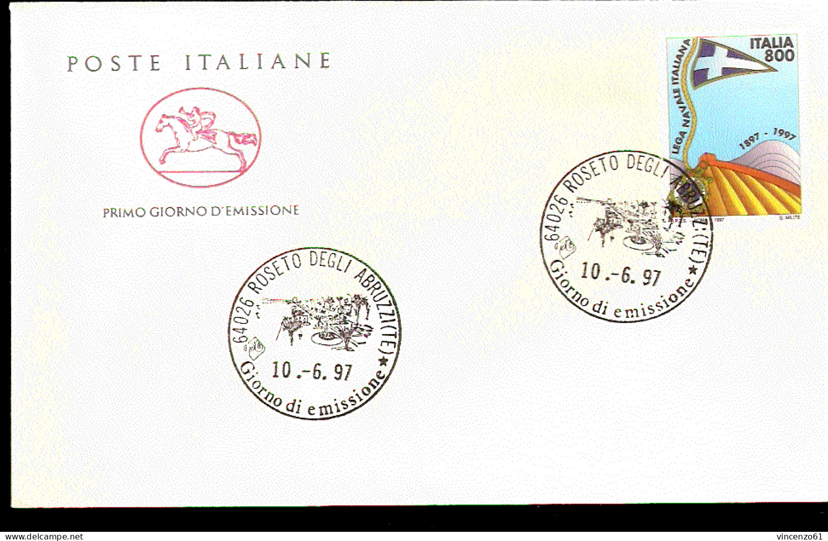 1997 BUSTA CON ANNULLO FDC Centenario Della Fondazione Della Lega Navale Italiana. - Autres (Mer)