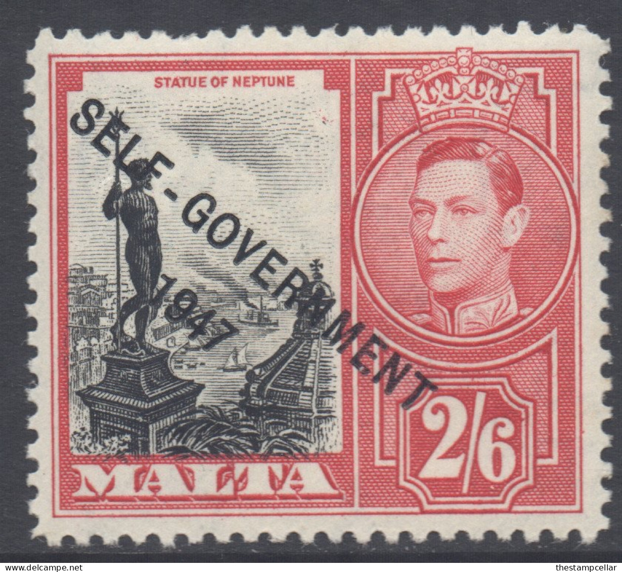 Malta Scott 220 - SG246, 1948 George VI Self Government 2/6d MH* - Malta