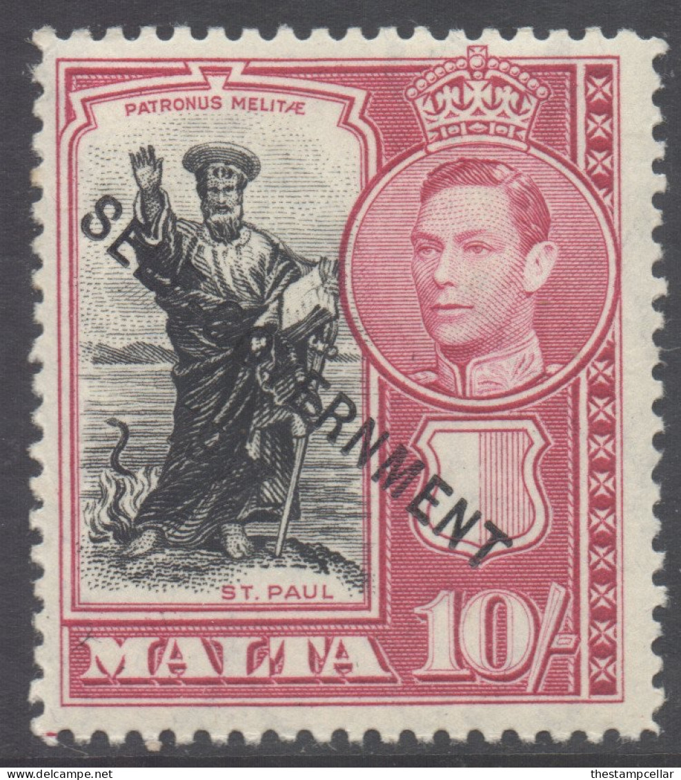 Malta Scott 222 - SG248, 1948 George VI Self Government 10/- MH* - Malta
