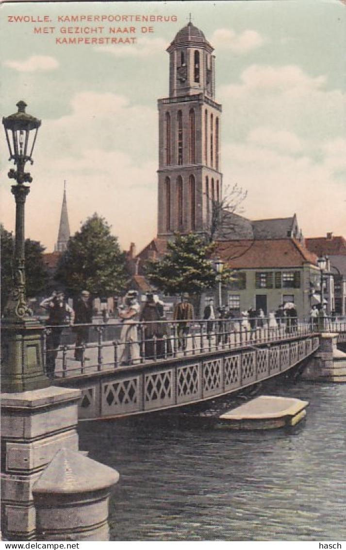 252249Zwolle, Kamperpoortenbrug Met Gezicht Naar De Kamperstraat-1908 - Zwolle