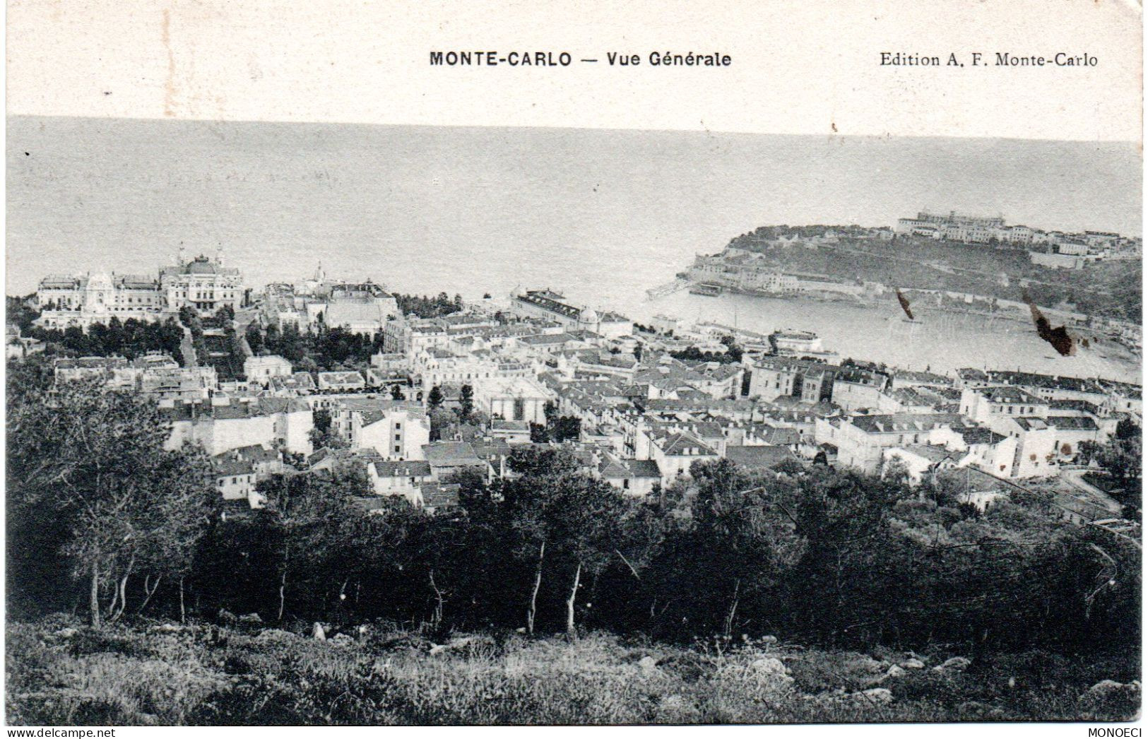 MONACO -- MONTE CARLO -- CPA -- Vue Générale Pour La Belgique 1907 - Oblitérés