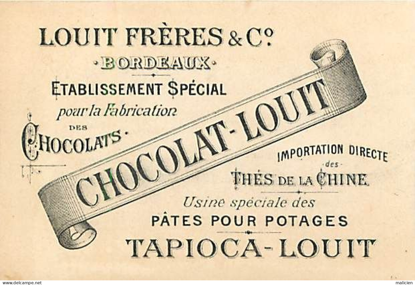 Chromos.-ref-chB903- Chocolat Louit Frères & Cie - Thé De Chine - Tapioca / Pour Une Balle .. - Stand Fête Foraine - - Louit