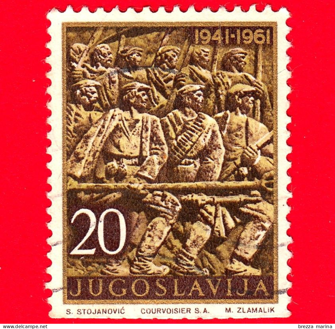 JUGOSLAVIA  - Usato - 1960 - 20° Anniversario Della Rivolta Contro Le Potenze Occupanti - Monumento A Bosanski - Grahovo - Oblitérés