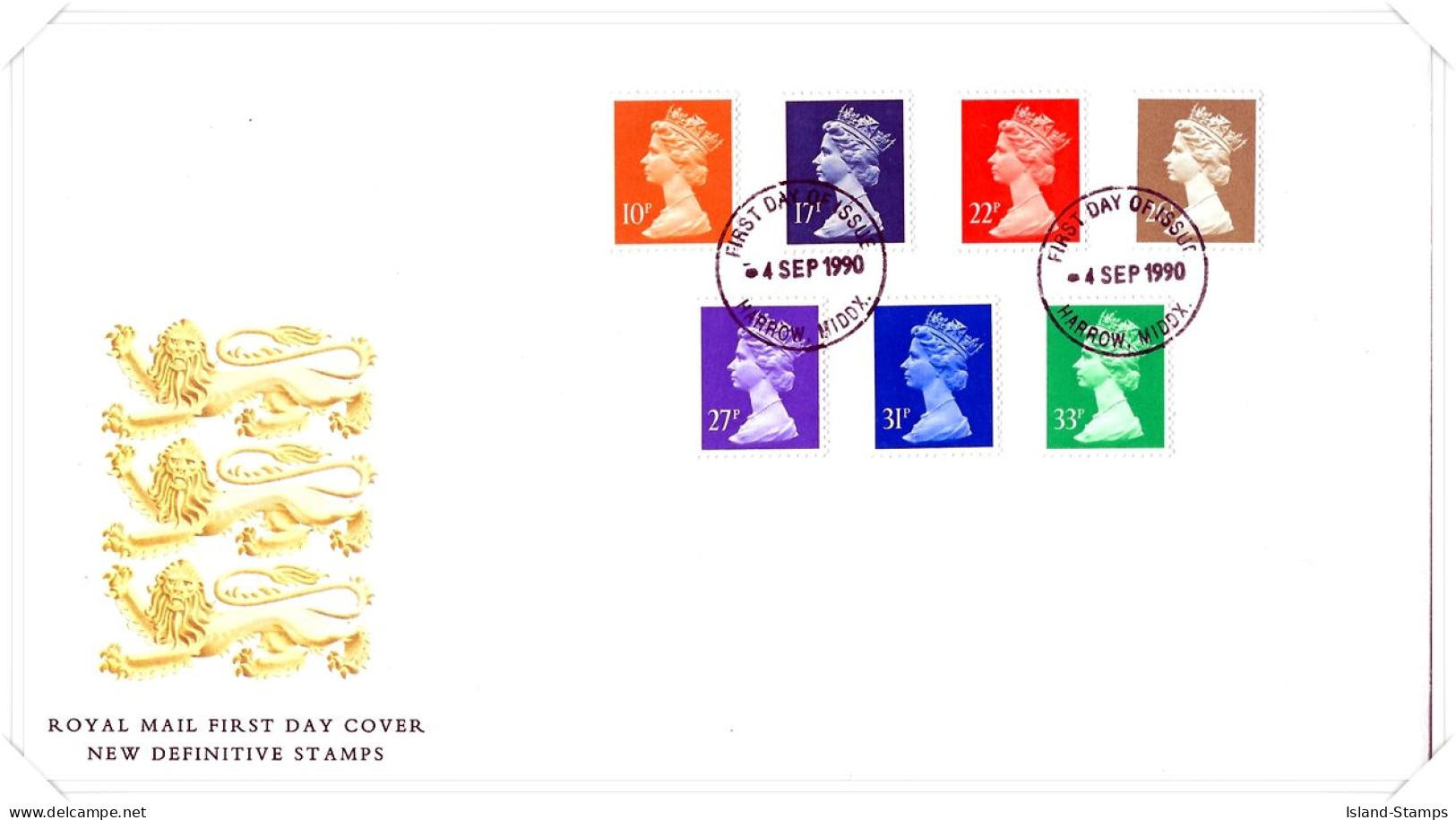 1990 New Definitive Stamps Unaddressed FDC Tt - 1981-1990 Em. Décimales